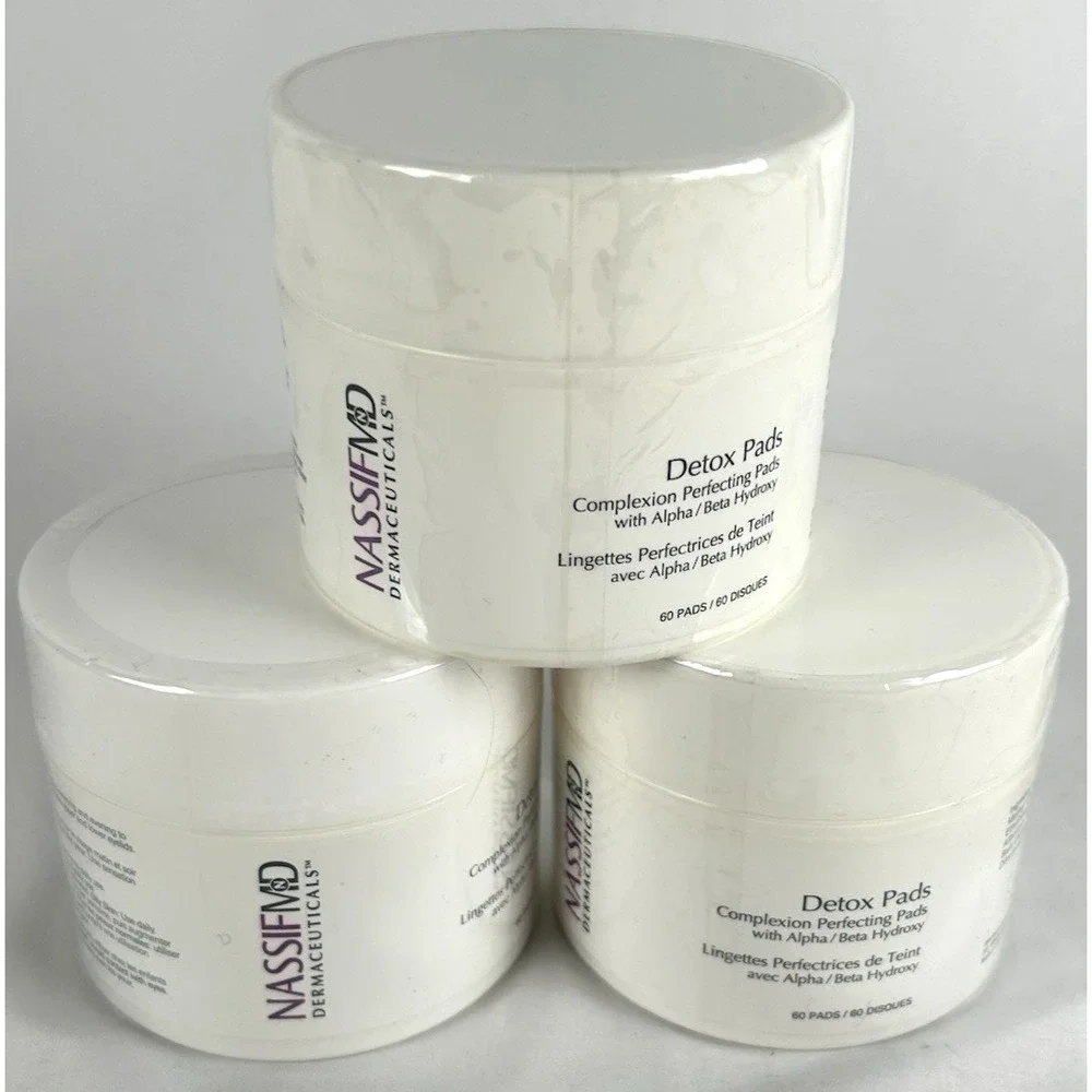 NassifMD Detox Pads Complexion Perfecting Lot Of 3 60 Count 180 Pads New Sealed